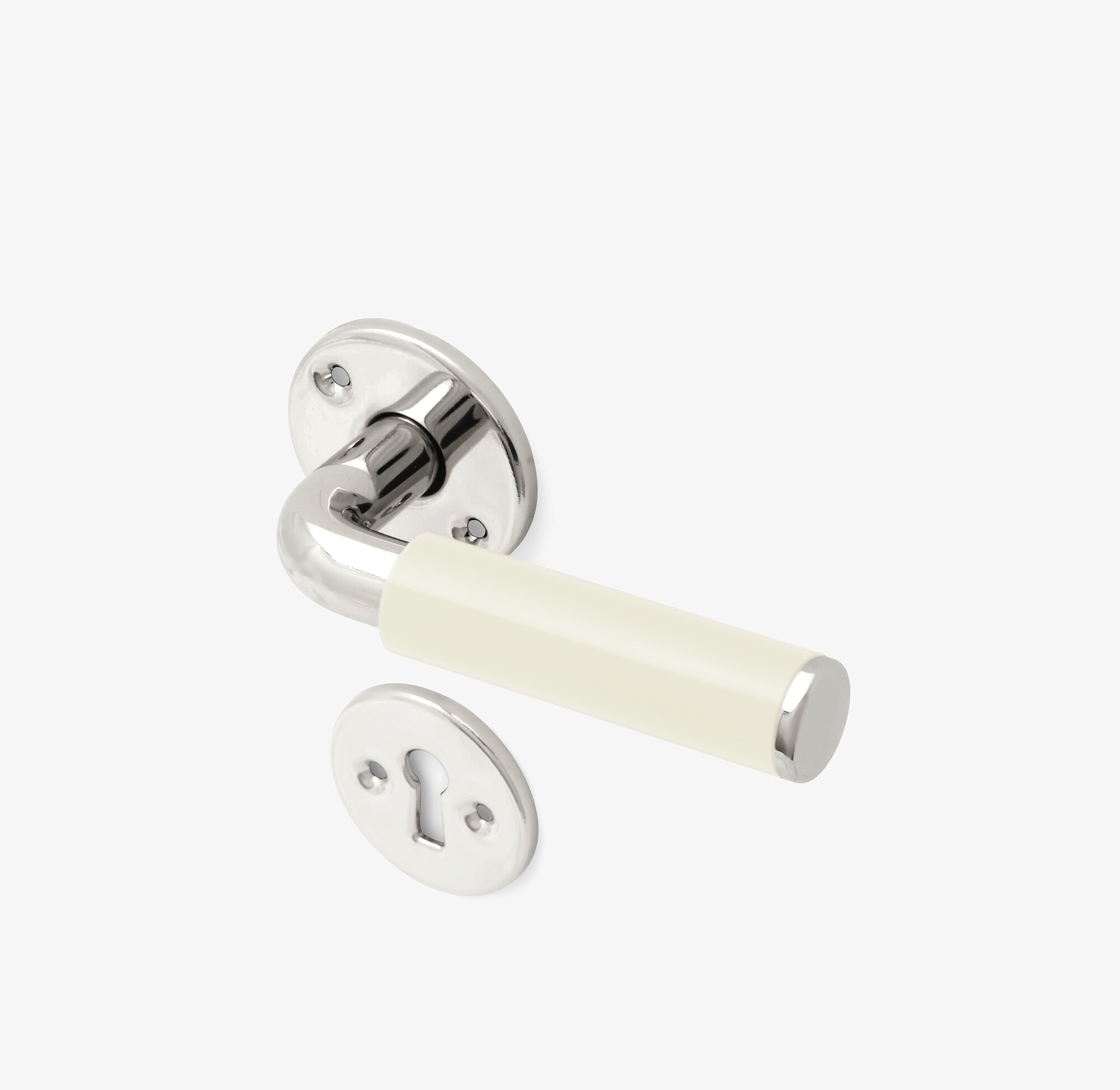 Product Image for Funkistrycke Byggfabriken benvit slät knopp rosett nyckelskylt
