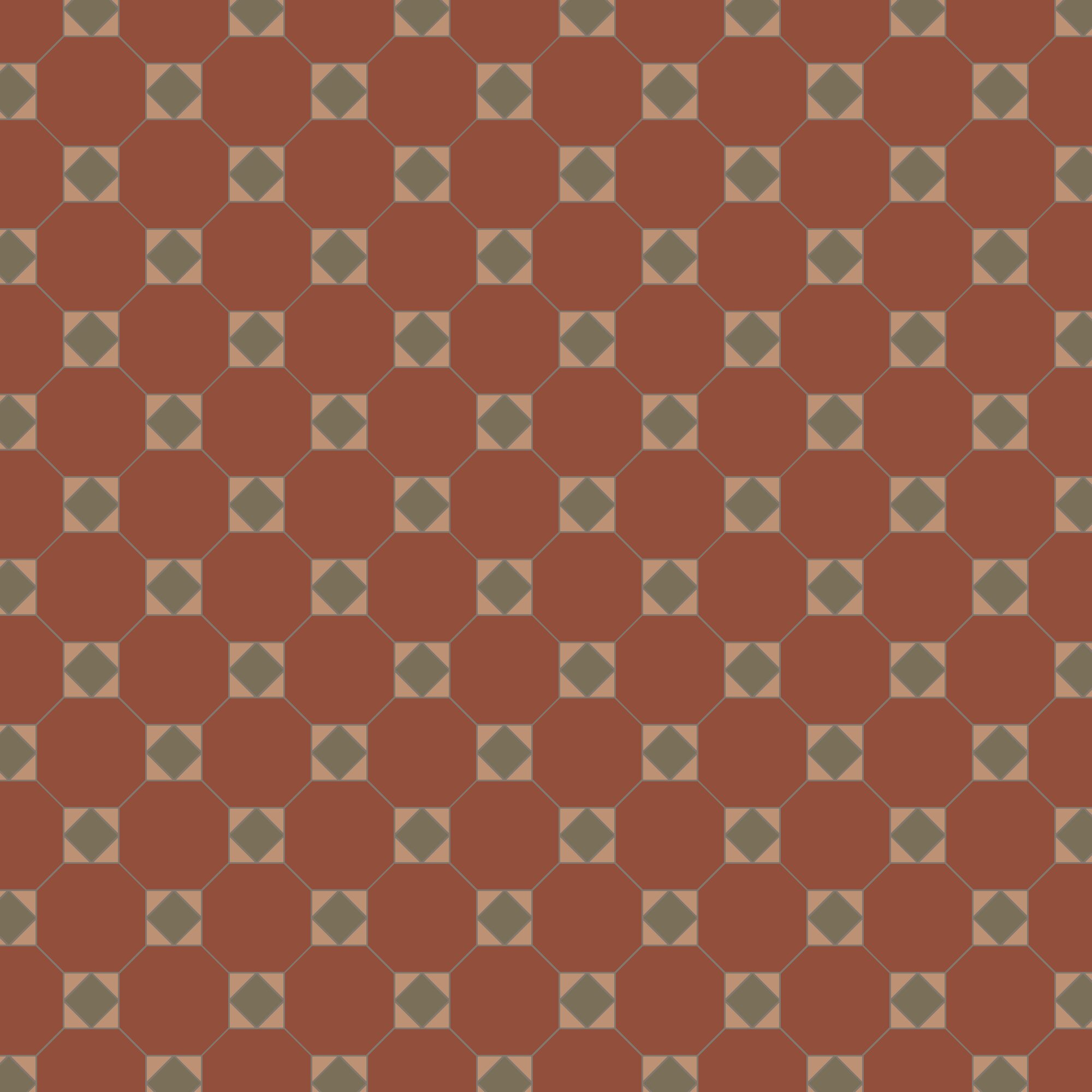 Product Image for Klinker Victorian Floor Tiles mönster Arundel Red / Green / Buff