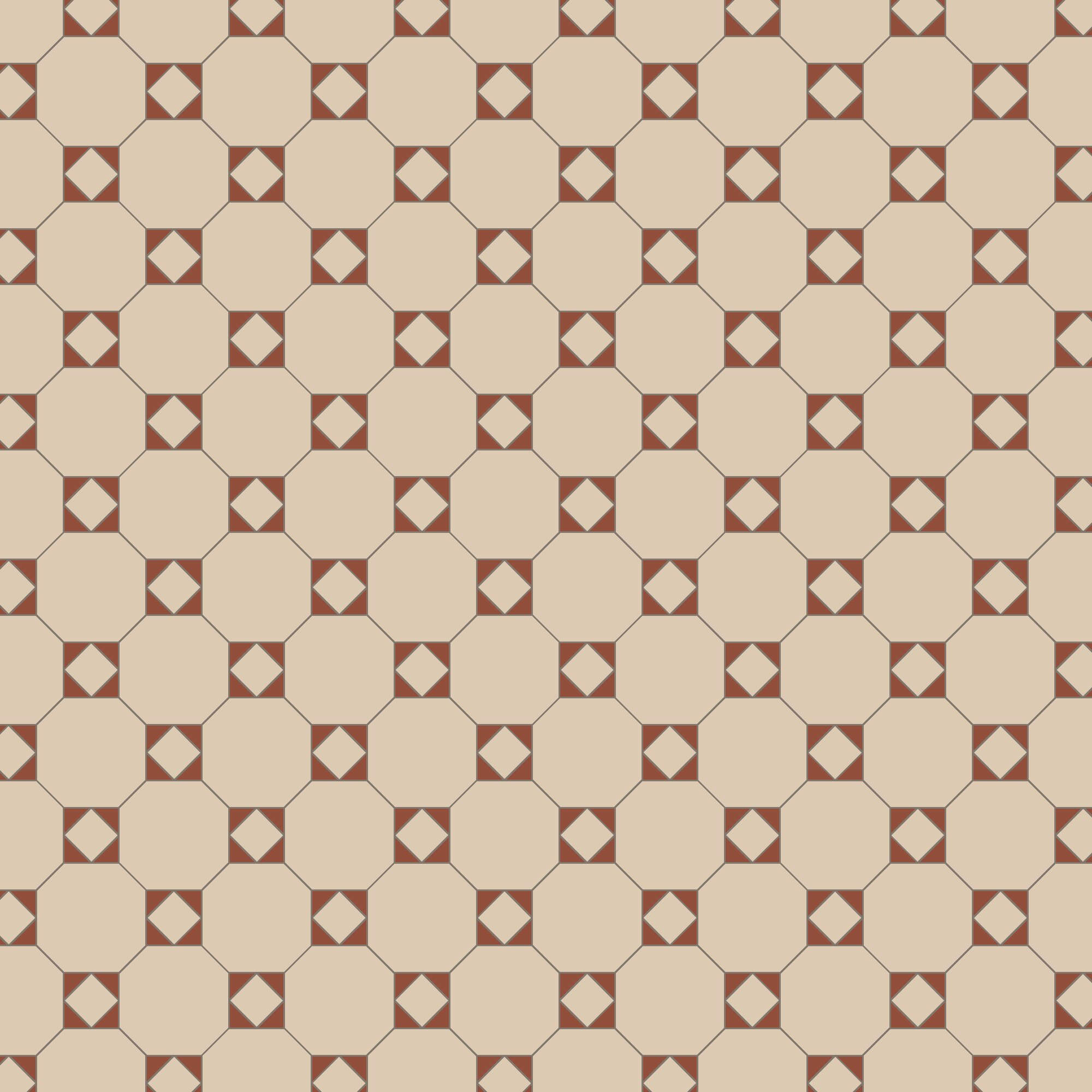 Product Image for Klinker Victorian Floor Tiles mönster Arundel White / Red