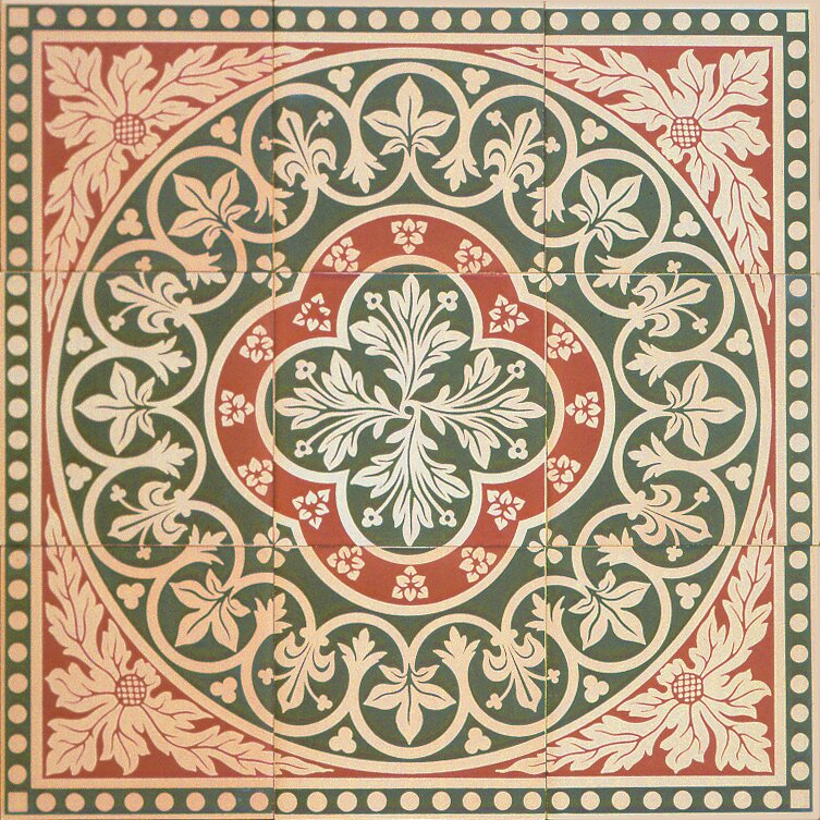 Product Image for Klinker Victorian Floor Tiles mönstrad Disraeli Green