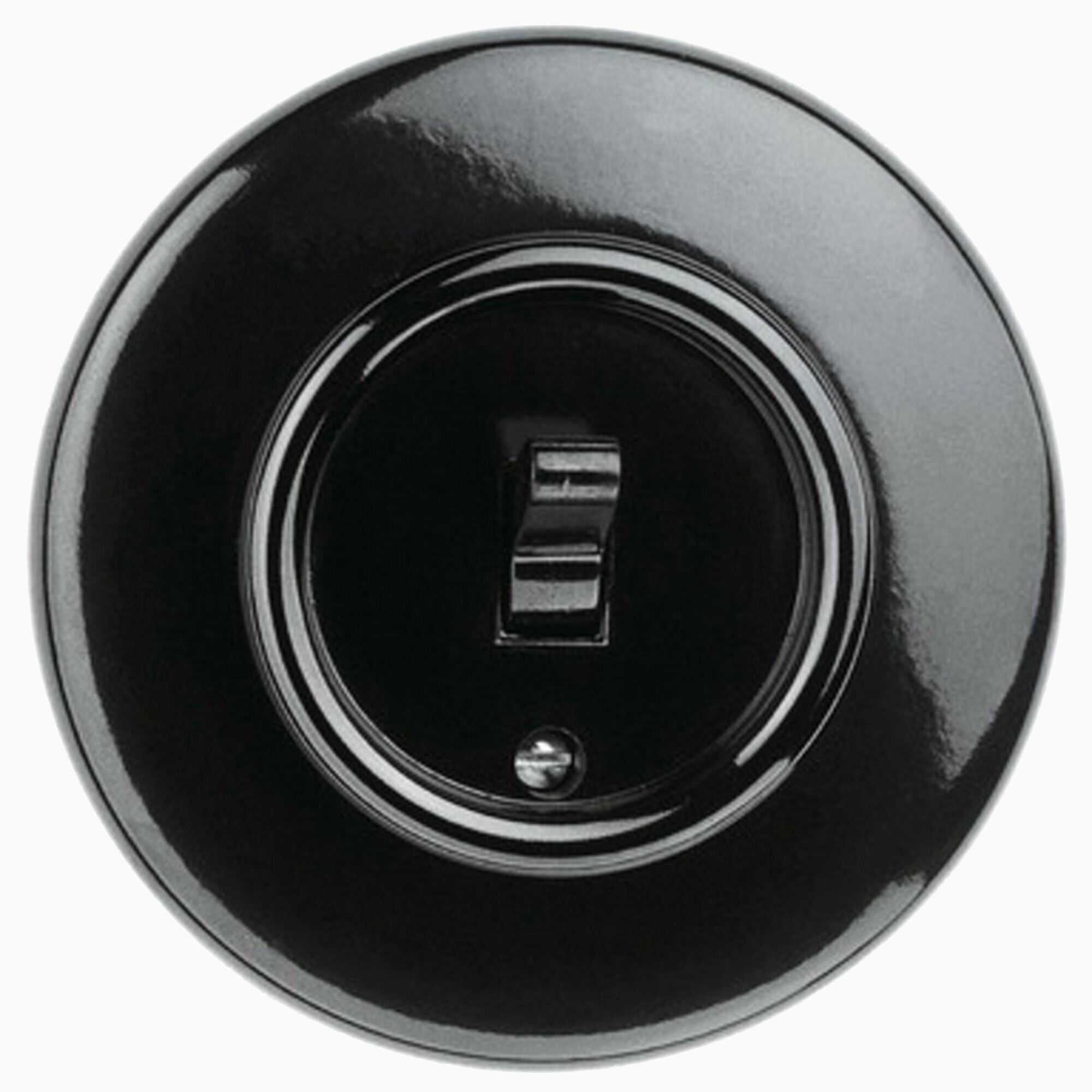 Product Image for Strömbrytare 2-polig Vipp svart bakelit med ring