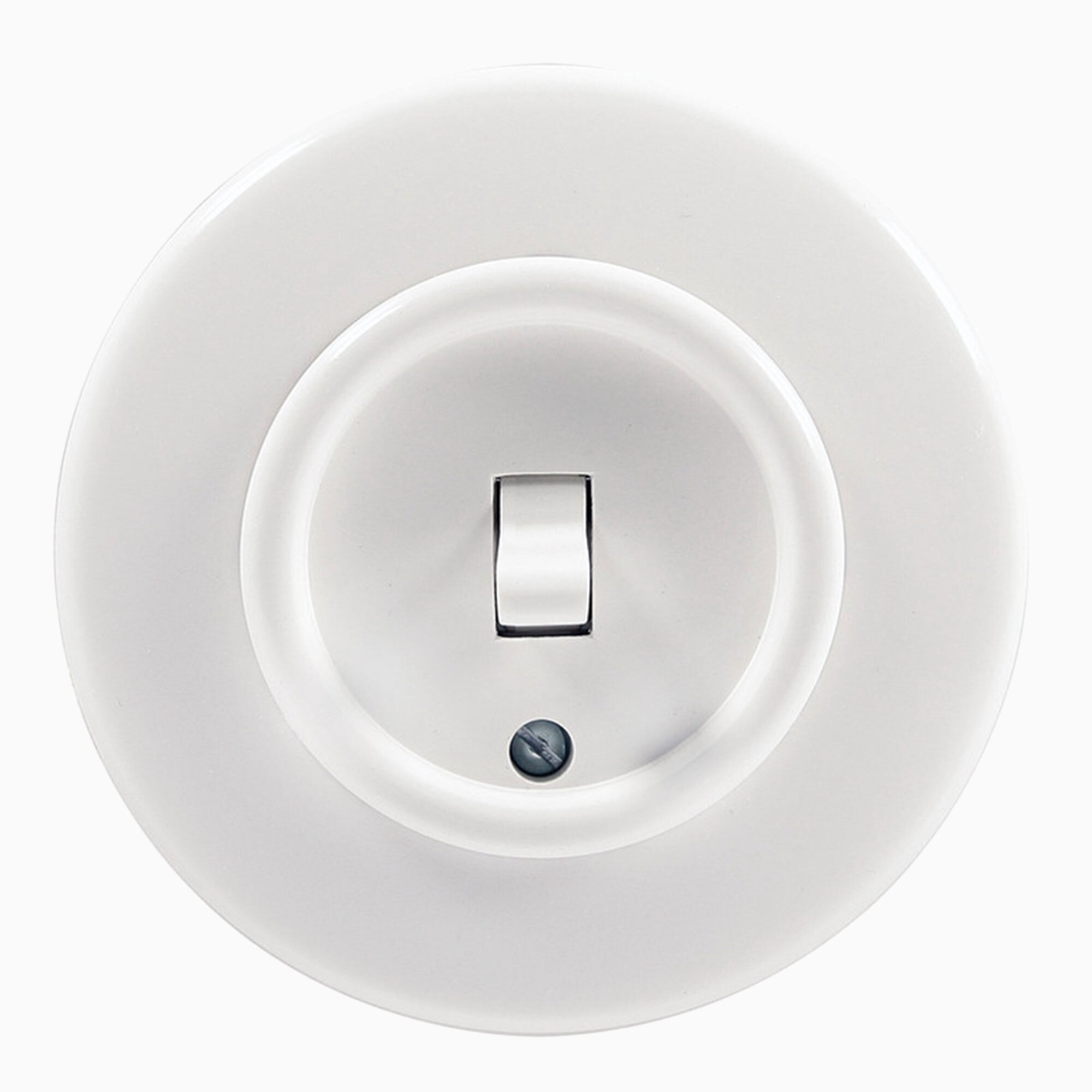 Product Image for Strömbrytare 2-polig Vipp vit med ring