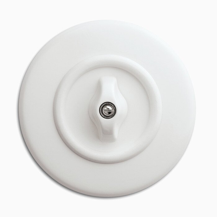 Product Image for Strömbrytare Kors Vred vit med ring