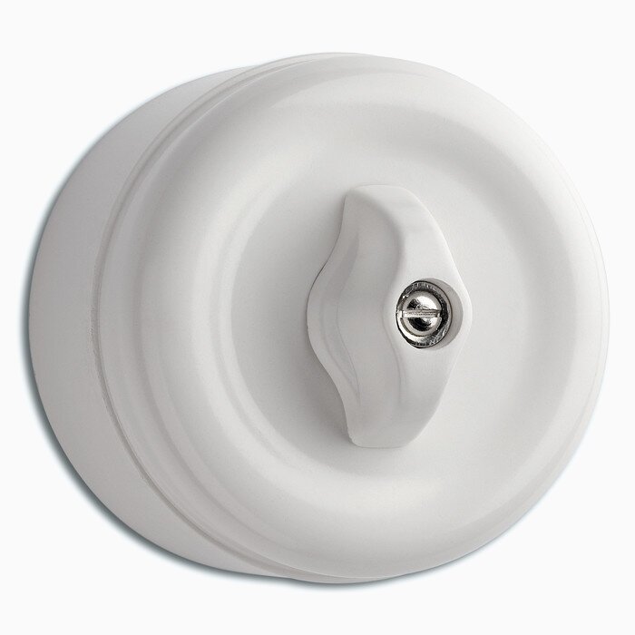 Product Image for Strömbrytare Kors Vred vit utanpåliggande