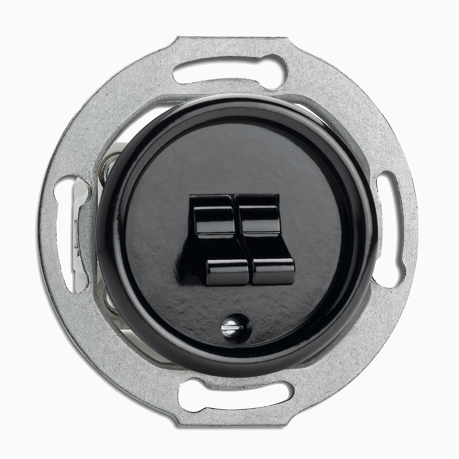 Product Image for Strömbrytare Kron Dubbelvipp svart bakelit insats