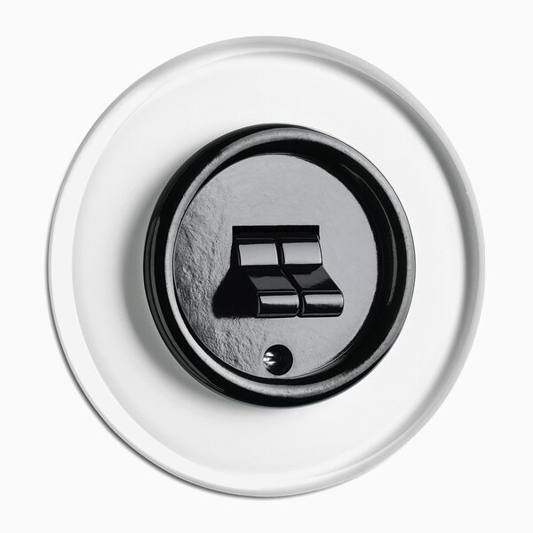 Product Image for Strömbrytare Kron Dubbelvipp svart bakelit med glasring
