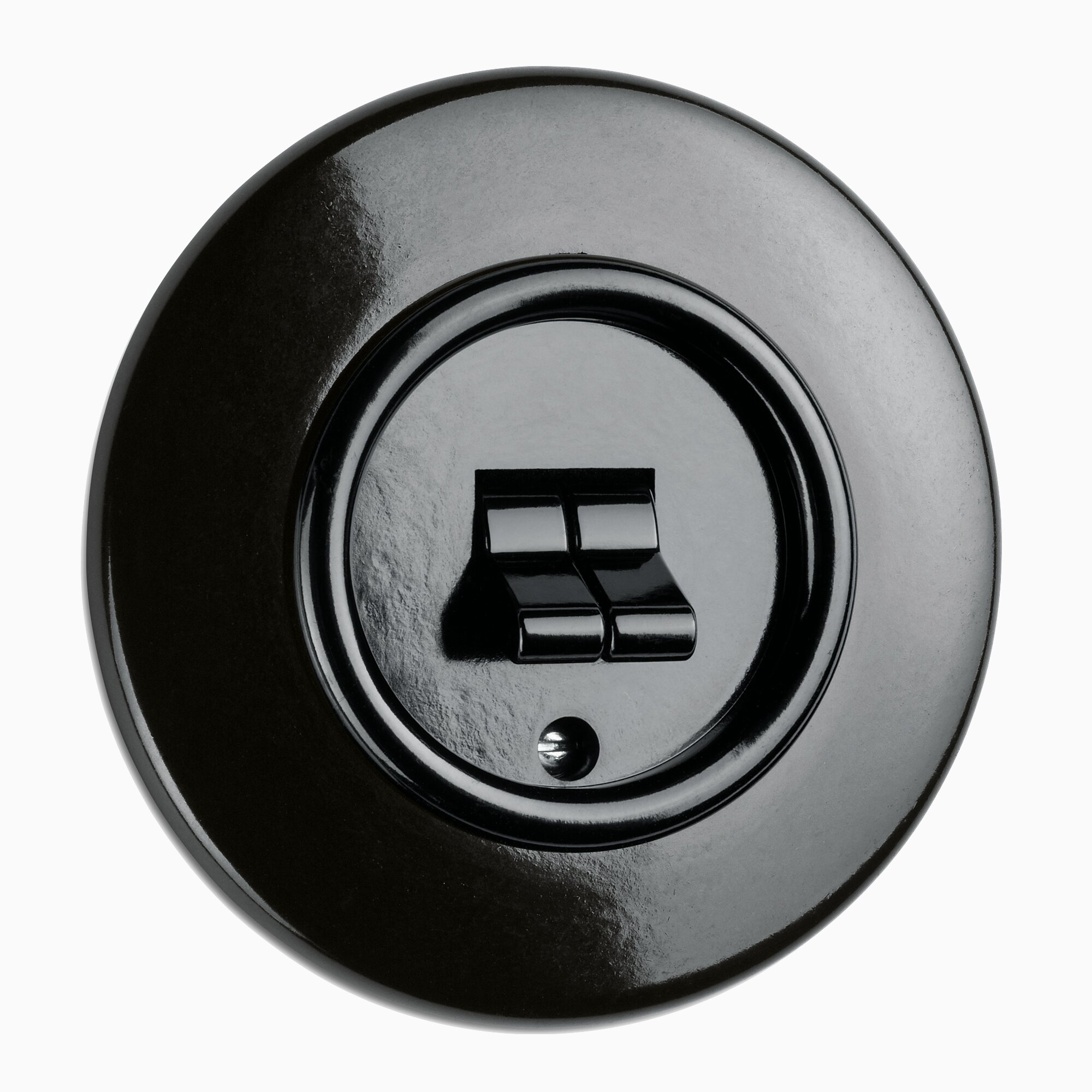 Product Image for Strömbrytare Kron Dubbelvipp svart bakelit med ring