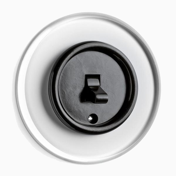 Product Image for Strömbrytare Trapp Vipp svart bakelit med glasring
