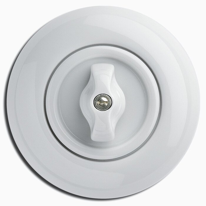 Product Image for Strömbrytare Trapp Vred vit porslin med ring