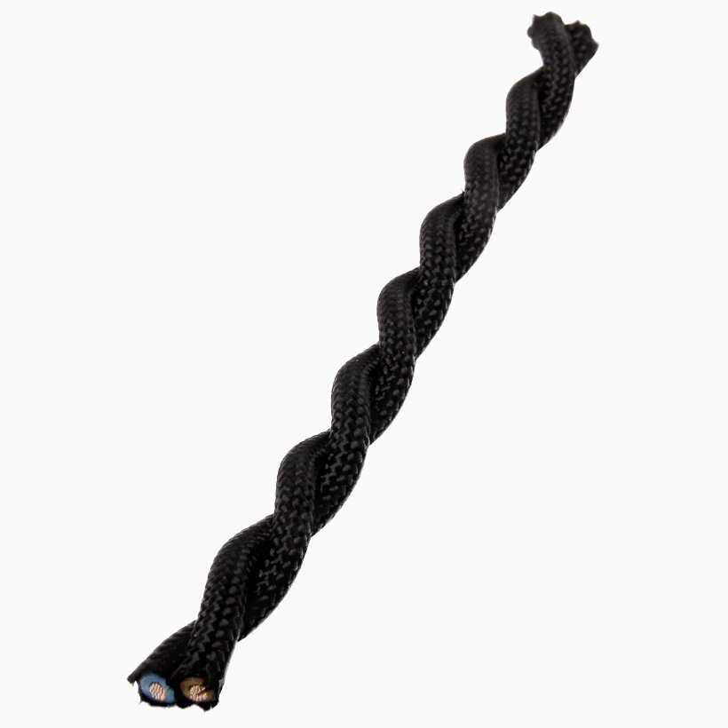 Product Image for Textilkabel tvinnad 2-ledare svart