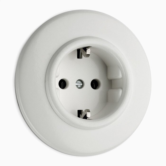Product Image for Vägguttag jordat vit med ring