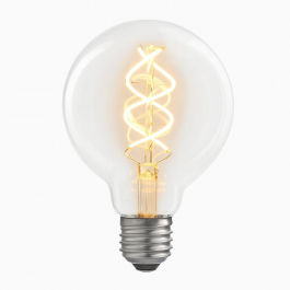 Ledlampa Glob 80 mm klar E27 380 lumen
