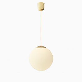 Taklampa gräddvitt klot mässing 720 mm